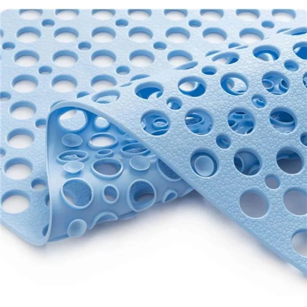 Nonslip Bathtub Mat Extra Soft TPE Shower Bath Mat Kids Machine Washable Blue